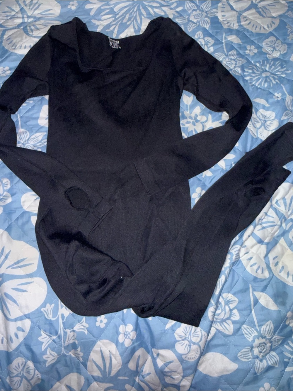 Women's Black Long Sleeve Thermal Top